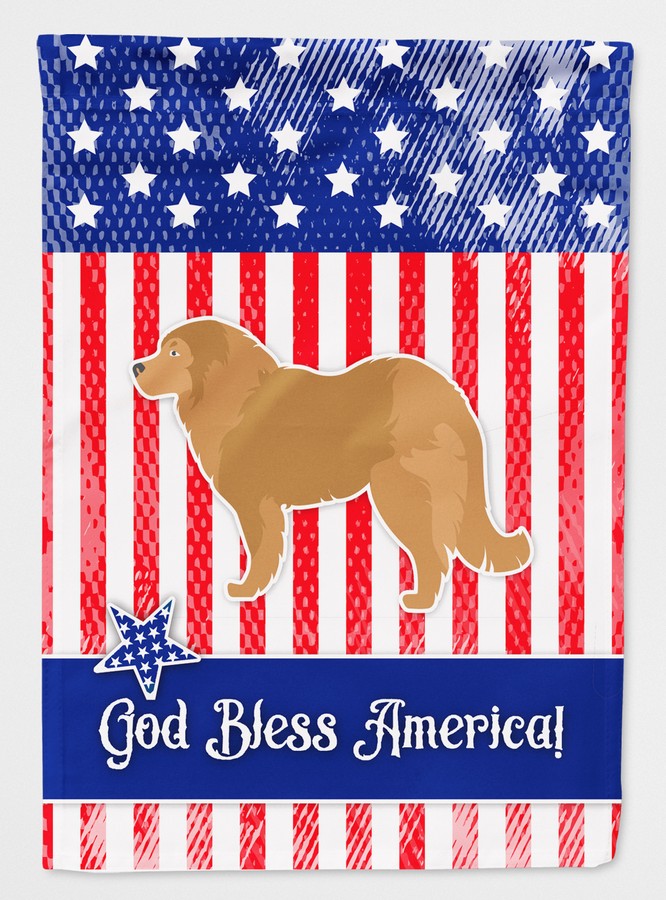 USA Patriotic Caucasian Shepherd Dog Flag Canvas House Size