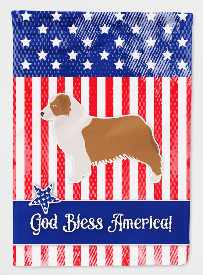 USA Patriotic Australian Shepherd Dog Flag Canvas House Size