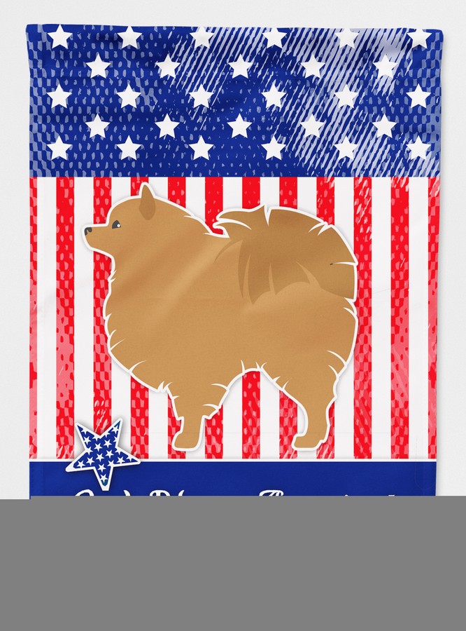 BB3342CHF USA Patriotic Pomeranian Flag Canvas House Size