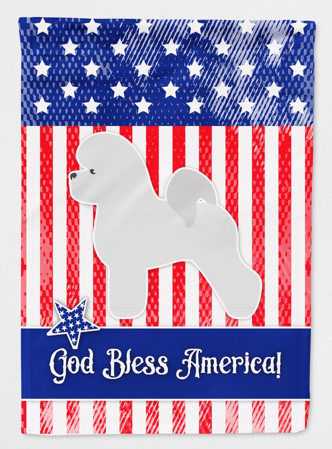 USA Patriotic Bichon Frise Flag Canvas House Size