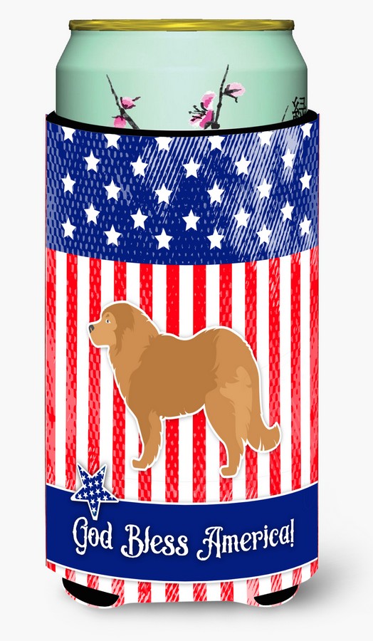 USA Patriotic Caucasian Shepherd Dog Tall Boy Beverage Insulator Hugger