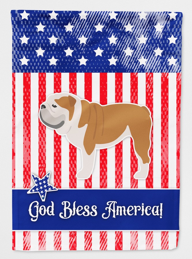 USA Patriotic English Bulldog Flag Canvas House Size