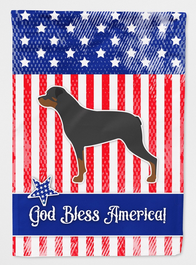 BB3366CHF USA Patriotic Rottweiler Flag Canvas House Size