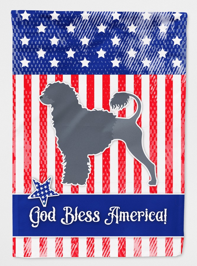 BB3368CHF USA Patriotic Portuguese Water Dog Flag Canvas House Size