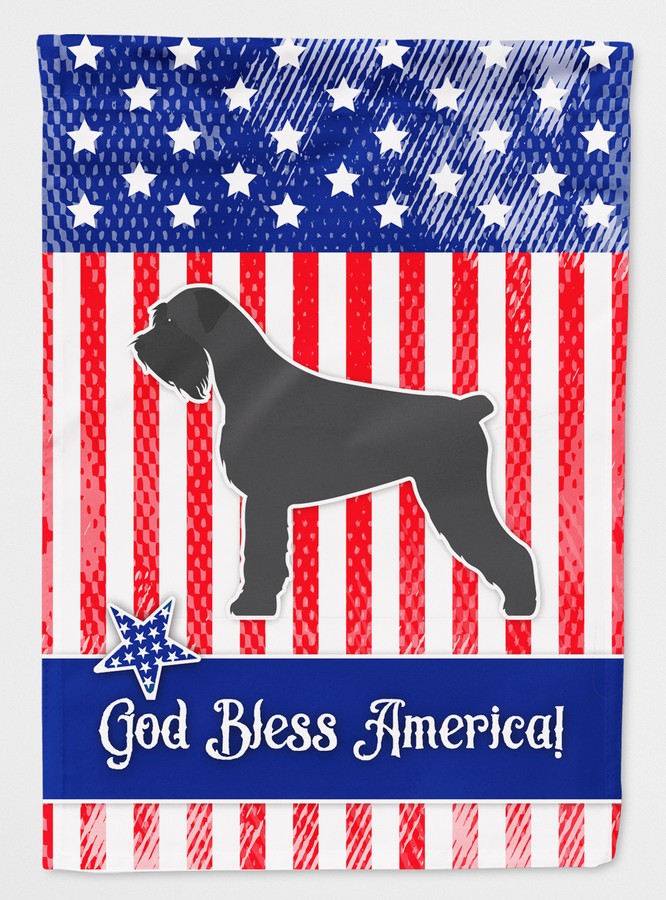 BB3373CHF USA Patriotic Giant Schnauzer Flag Canvas House Size