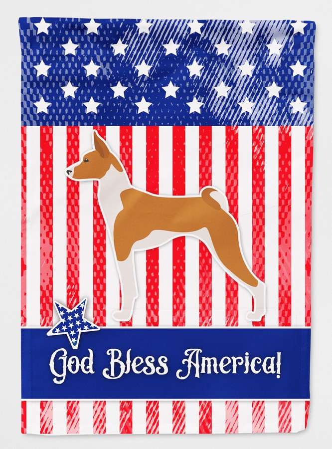 BB3374CHF USA Patriotic Basenji Flag Canvas House Size