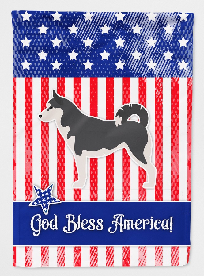USA Patriotic Siberian Husky Flag Canvas House Size