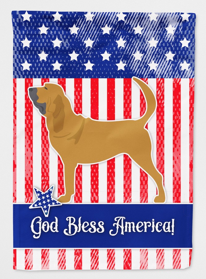 BB3284GF USA Patriotic Bloodhound Flag Garden Size
