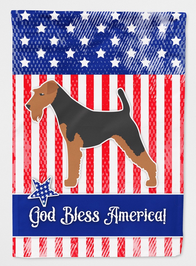 BB3285GF USA Patriotic Welsh Terrier Flag Garden Size