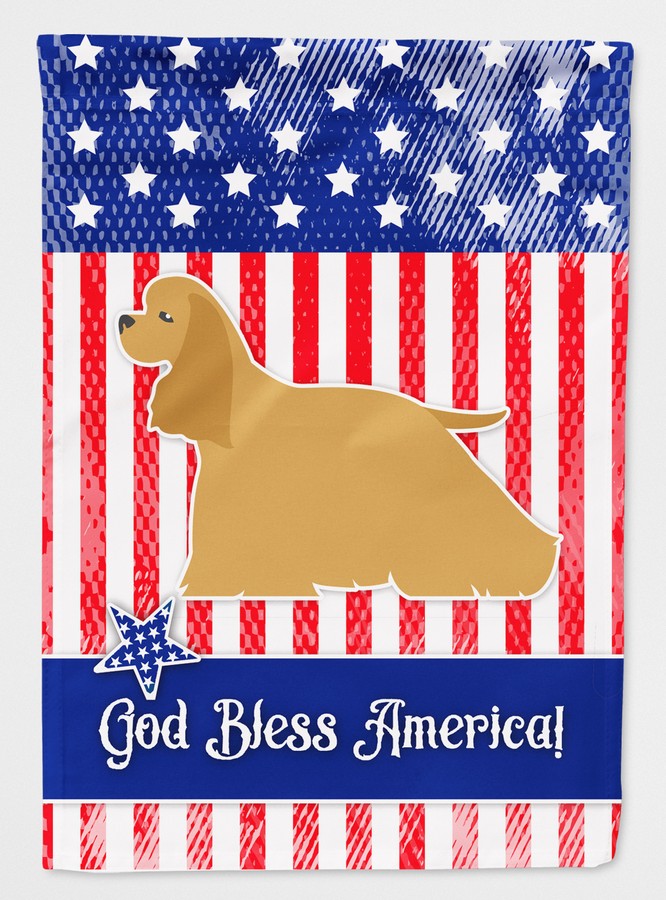 BB3286GF USA Patriotic Cocker Spaniel Flag Garden Size