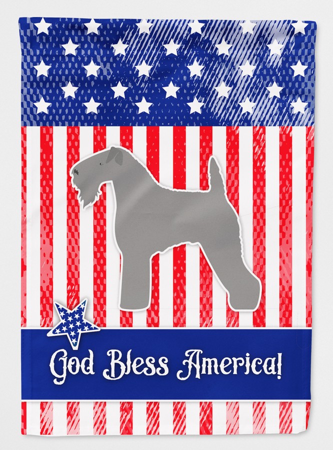 BB3292GF USA Patriotic Kerry Blue Terrier Flag Garden Size