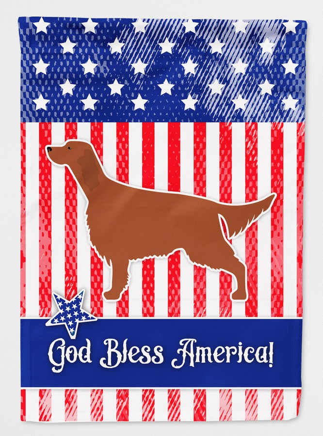 BB3293GF IUSA Patriotic rish Setter Flag Garden Size