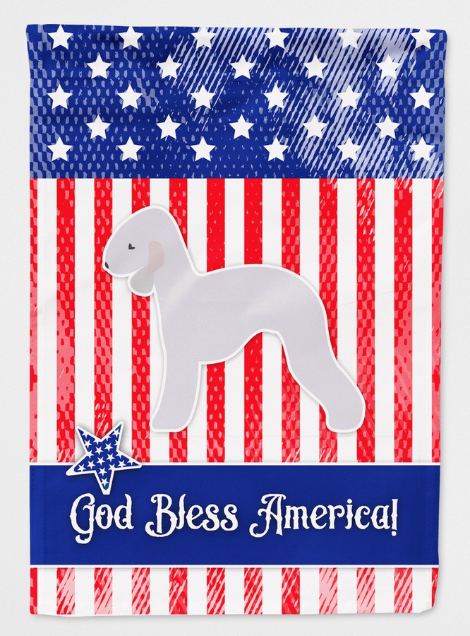 BB3294GF USA Patriotic Bedlington Terrier Flag Garden Size