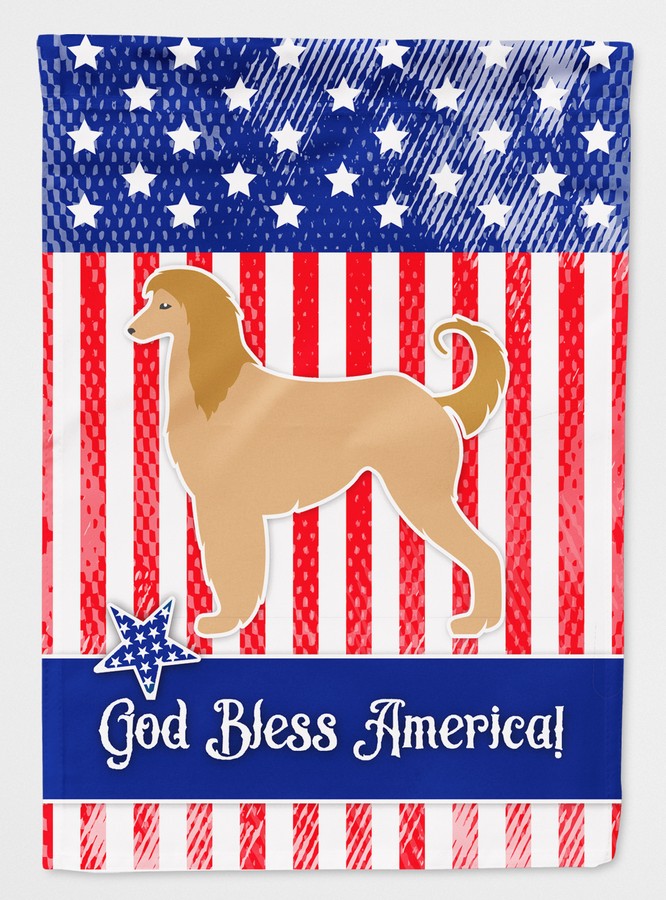 BB3306GF USA Patriotic Afghan Hound Flag Garden Size