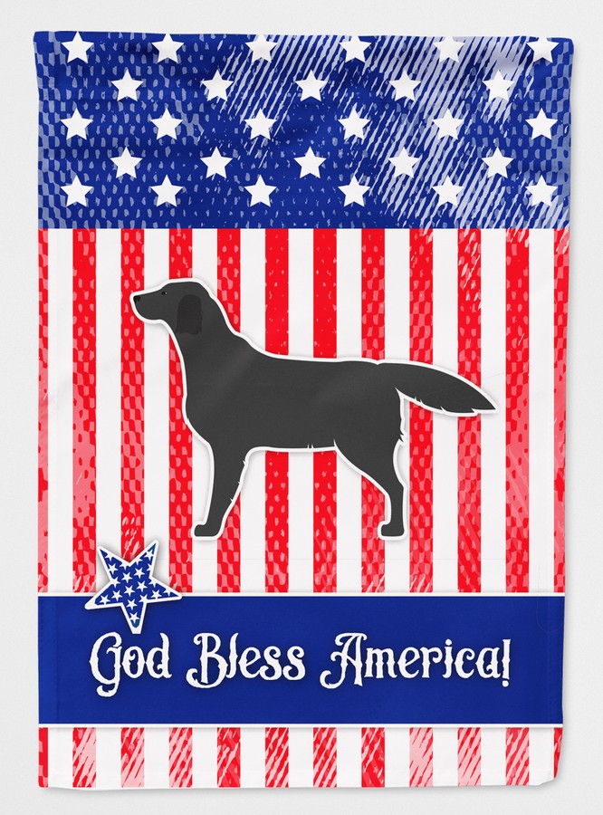 BB3308GF USA Patriotic Black Labrador Retriever Flag Garden Size