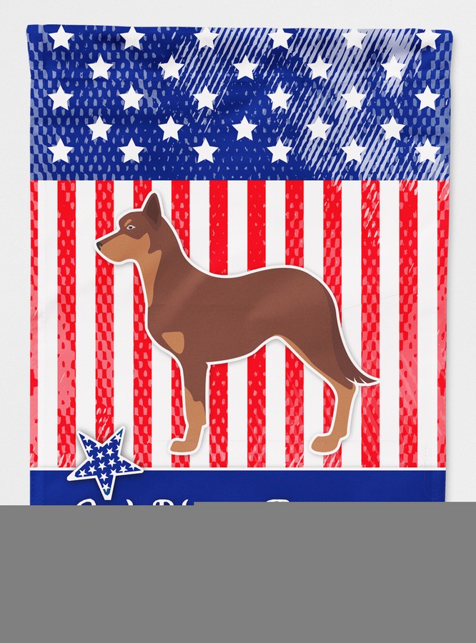 BB3329GF USA Patriotic Australian Kelpie Dog Flag Garden Size