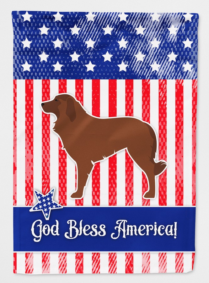 BB3331GF USA Patriotic Portuguese Sheepdog Dog Flag Garden Size