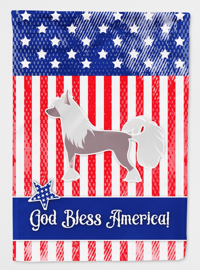 BB3343GF USA Patriotic Chinese Crested Flag Garden Size