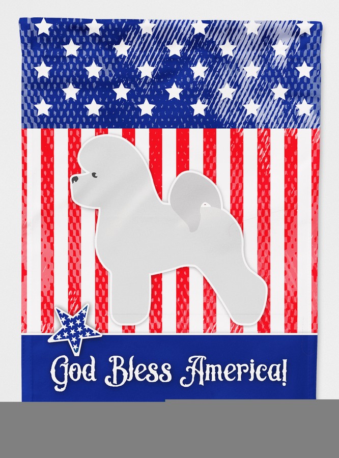 BB3345GF USA Patriotic Bichon Frise Flag Garden Size