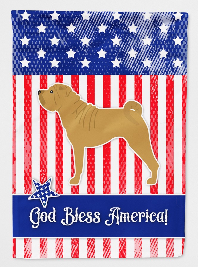 BB3352GF USA Patriotic Shar Pei Flag Garden Size