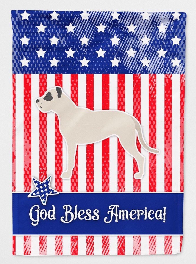 BB3367GF USA Patriotic Dogo Argentino Flag Garden Size