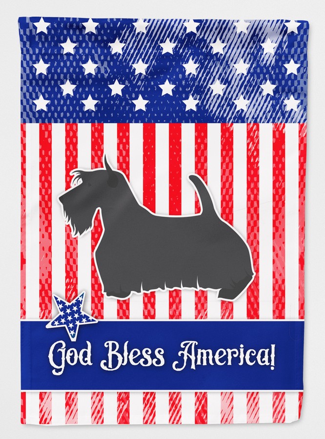 BB3369GF USA Patriotic Scottish Terrier Flag Garden Size