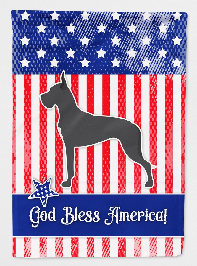 BB3375GF USA Patriotic Great Dane Flag Garden Size