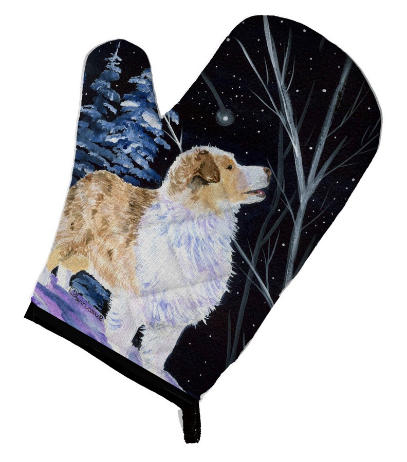 Picture of Carolines Treasures SS8367OVMT Starry Night Australian Shepherd Oven Mitt