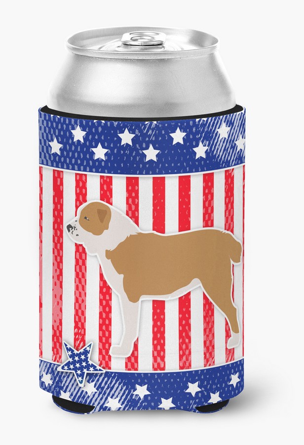BB3328CC USA Patriotic Central Asian Shepherd Dog Can or Bottle Hugger