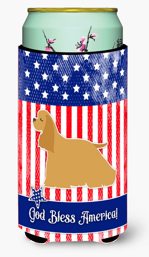 USA Patriotic Cocker Spaniel Tall Boy Beverage Insulator Hugger
