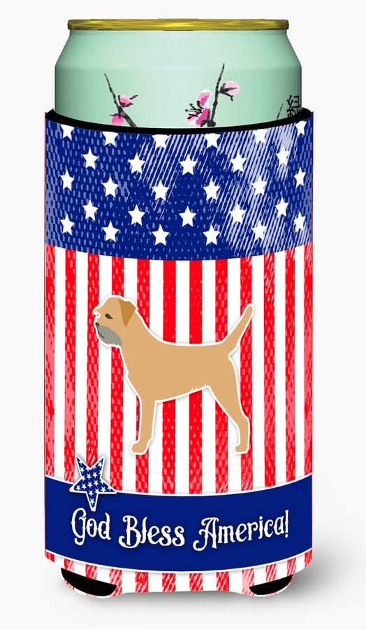 BB3289TBC USA Patriotic Border Terrier Tall Boy Beverage Insulator Hugger