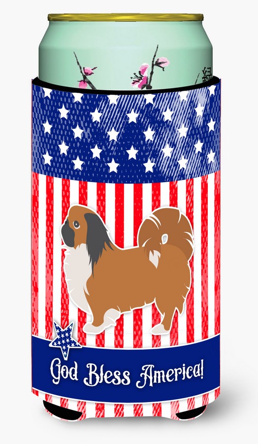 BB3338TBC USA Patriotic Pekingese Tall Boy Beverage Insulator Hugger