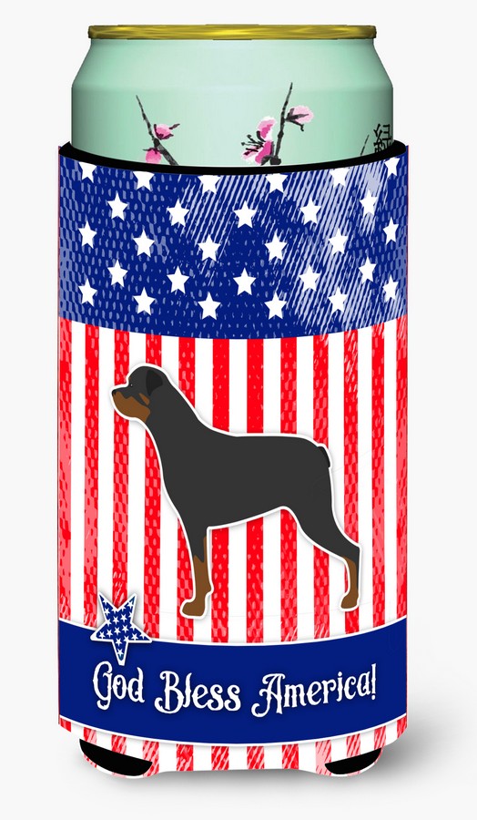 USA Patriotic Rottweiler Tall Boy Beverage Insulator Hugger