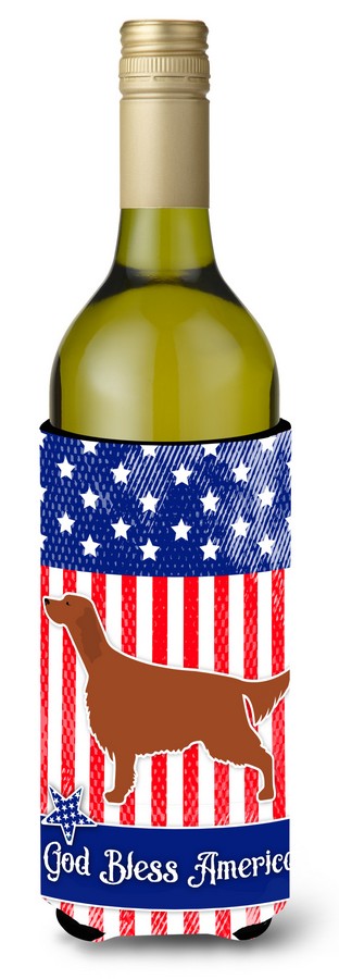BB3293LITERK IUSA Patriotic rish Setter Wine Bottle Beverge Insulator Hugger