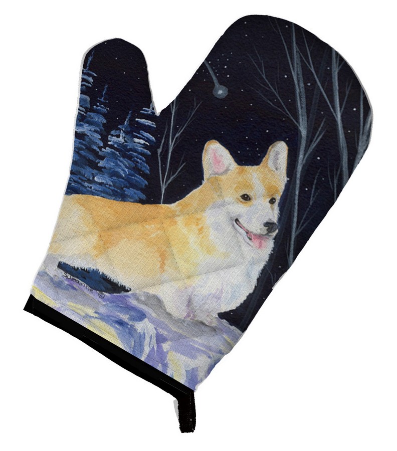 Picture of Carolines Treasures SS8353OVMT Starry Night Corgi Oven Mitt