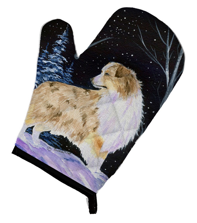 Picture of Carolines Treasures SS8359OVMT Starry Night Australian Shepherd Oven Mitt