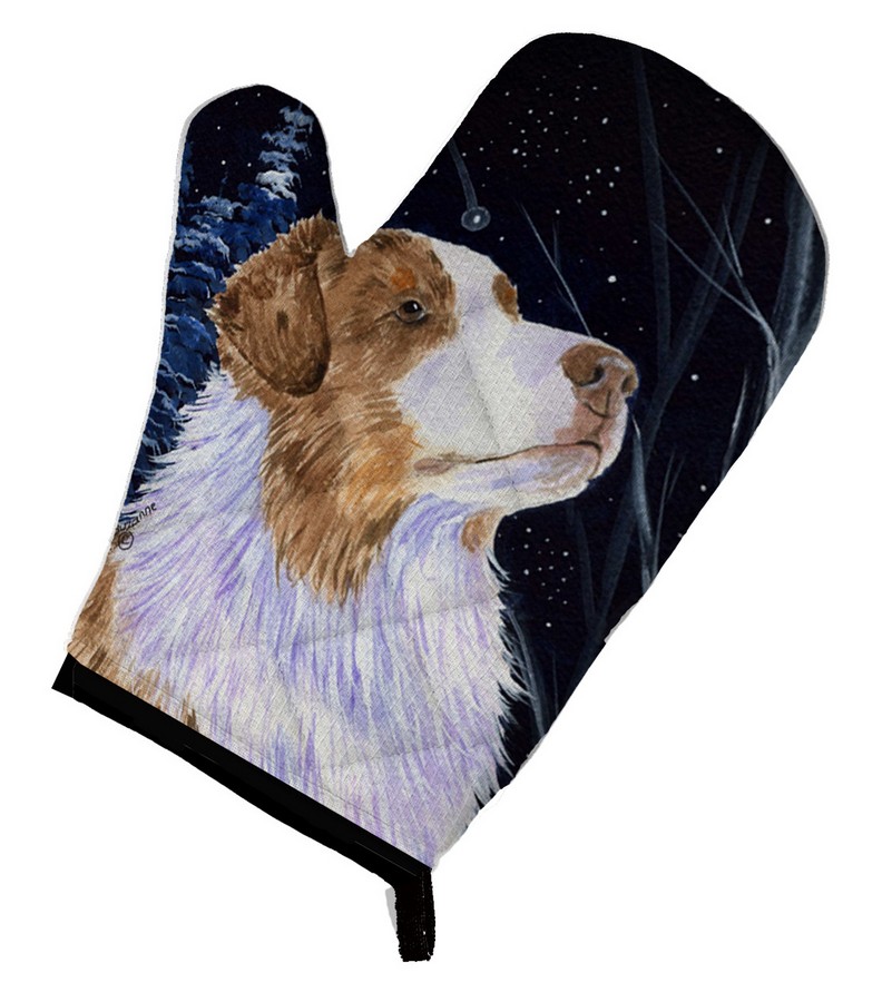 Picture of Carolines Treasures SS8375OVMT Starry Night Australian Shepherd Oven Mitt