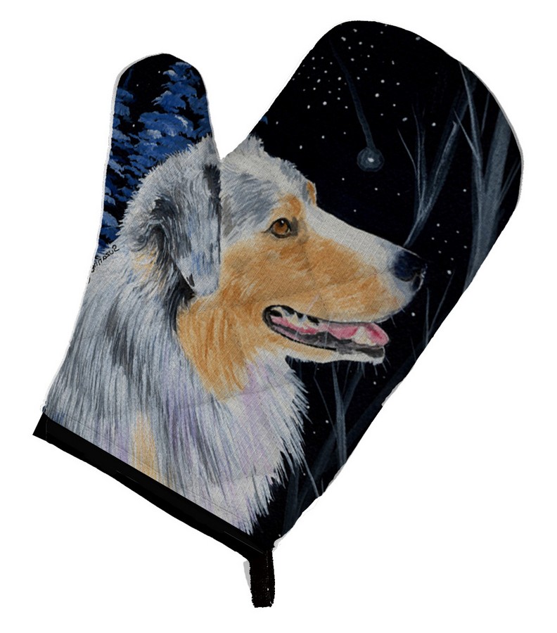 Picture of Carolines Treasures SS8382OVMT Starry Night Australian Shepherd Oven Mitt