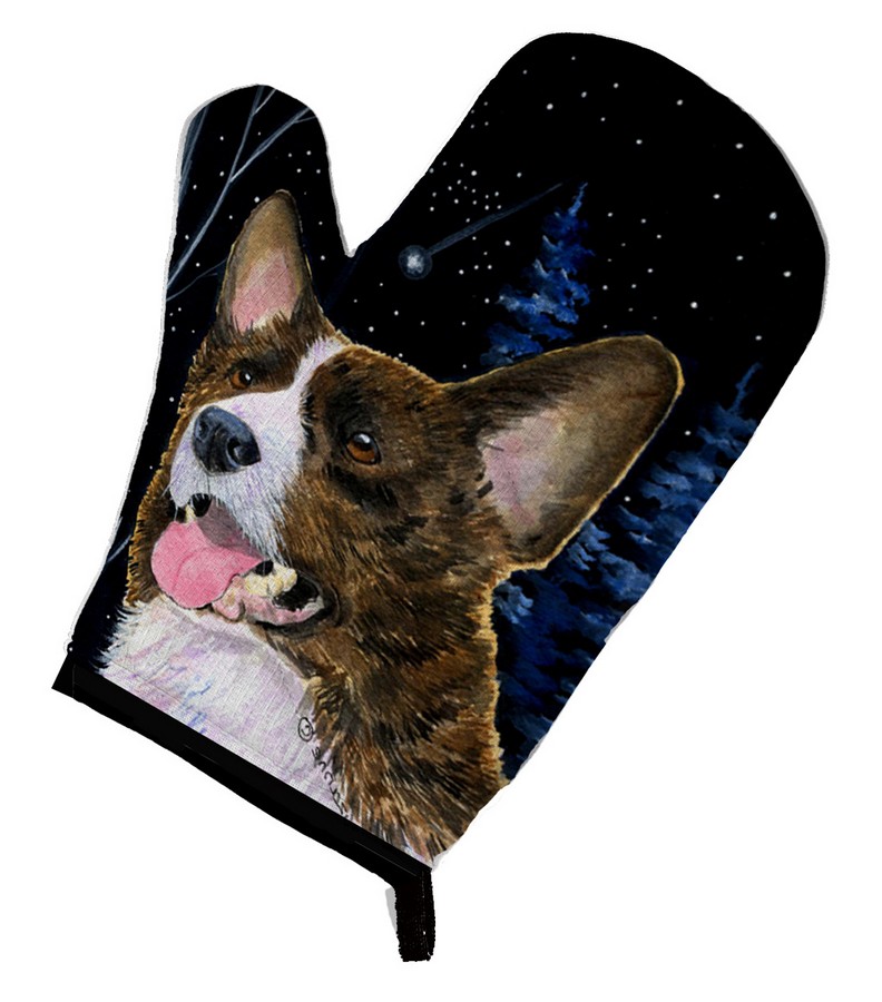 Picture of Carolines Treasures SS8387OVMT Starry Night Corgi Oven Mitt
