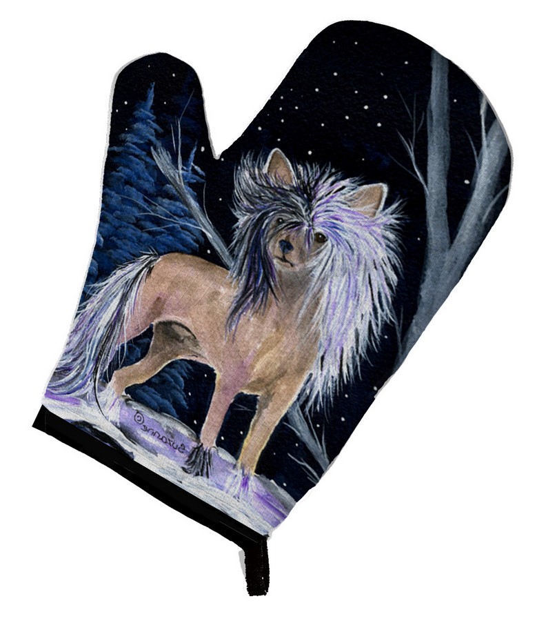 Picture of Carolines Treasures SS8390OVMT Starry Night Chinese Crested Oven Mitt