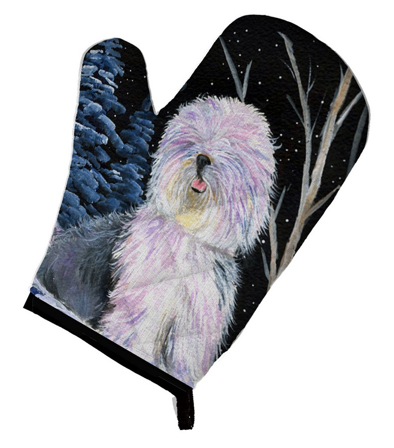 Picture of Carolines Treasures SS8409OVMT Starry Night Old English Sheepdog Oven Mitt