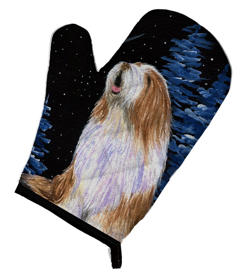 Picture of Carolines Treasures SS8467OVMT Starry Night Bearded Collie Oven Mitt