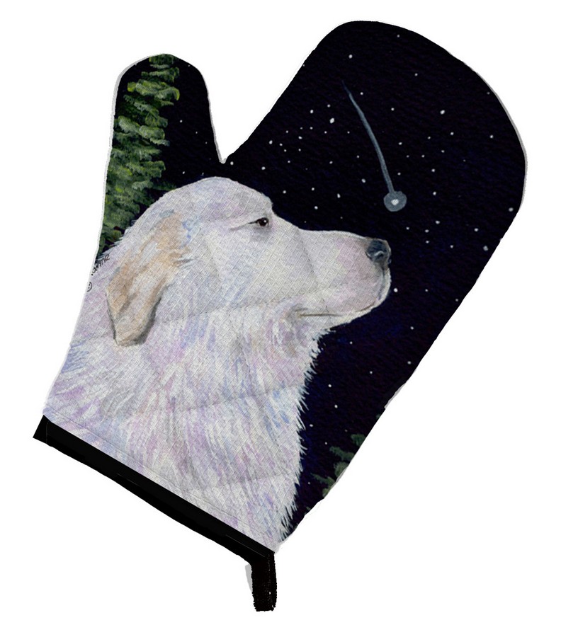 Picture of Carolines Treasures SS8470OVMT Starry Night Great Pyrenees Oven Mitt