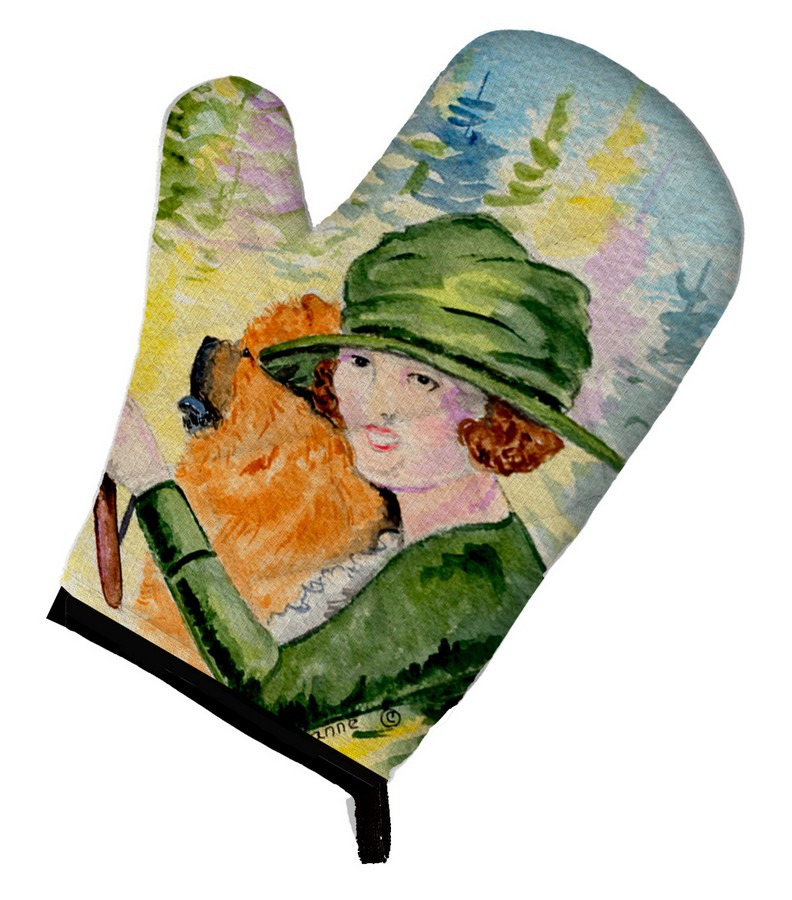 Picture of Carolines Treasures SS8527OVMT Lady driving with Her Chow Chow Oven Mitt