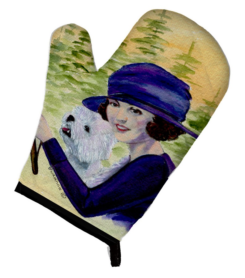 Picture of Carolines Treasures SS8532OVMT Woman driving with Her Westie Oven Mitt