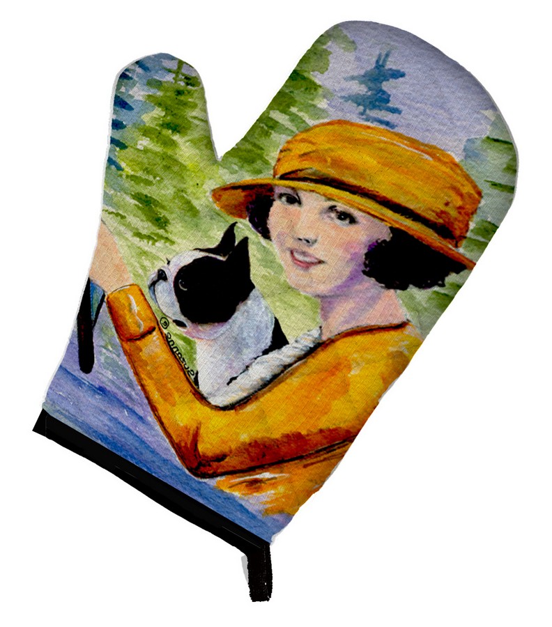 Picture of Carolines Treasures SS8534OVMT Woman driving with Her Boston Terrier Oven Mitt