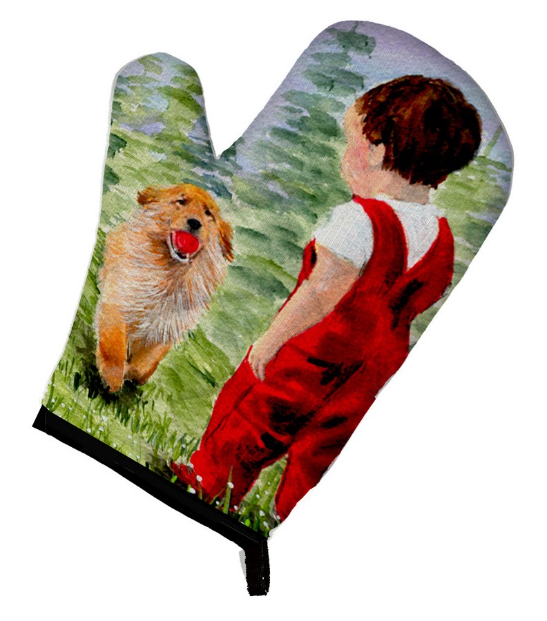 Picture of Carolines Treasures SS8545OVMT Little Boy with His Golden Retriever Oven Mitt