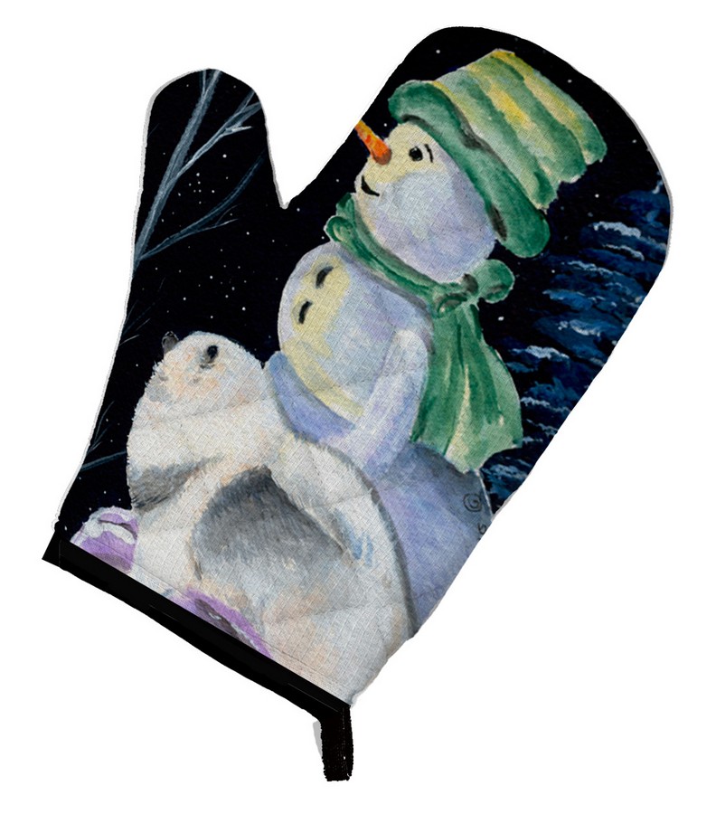 Picture of Carolines Treasures SS8557OVMT Snowman with Keeshond Oven Mitt