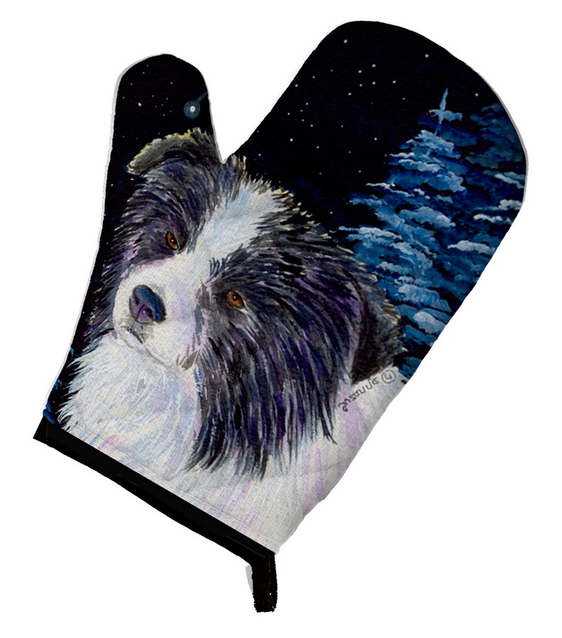 Picture of Carolines Treasures SS8558OVMT Starry Night Border Collie Oven Mitt