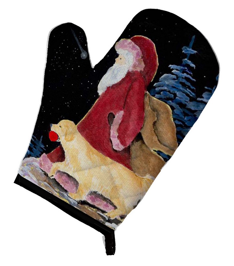Picture of Carolines Treasures SS8973OVMT Santa Claus with Golden Retriever Oven Mitt